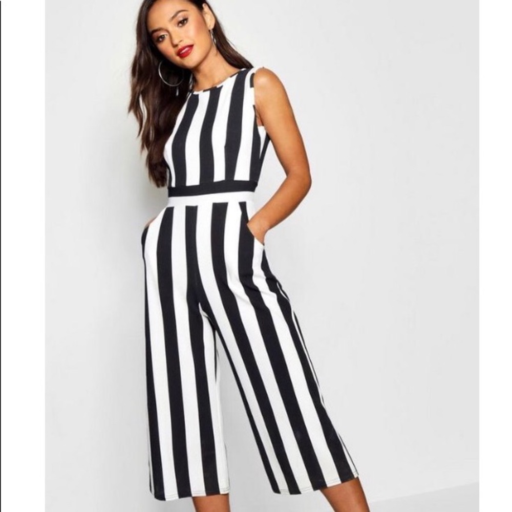Petite, striped ankle jumpsuit. Never worn.